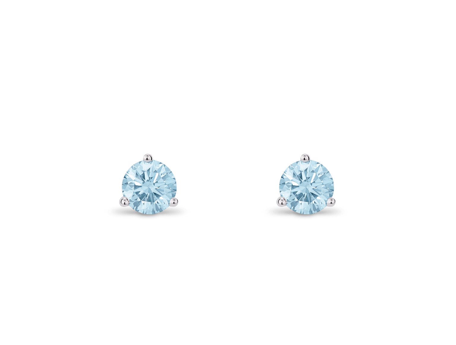 Lab-Grown Diamond ½ct. tw. Round Brilliant Solitaire Studs | Blue