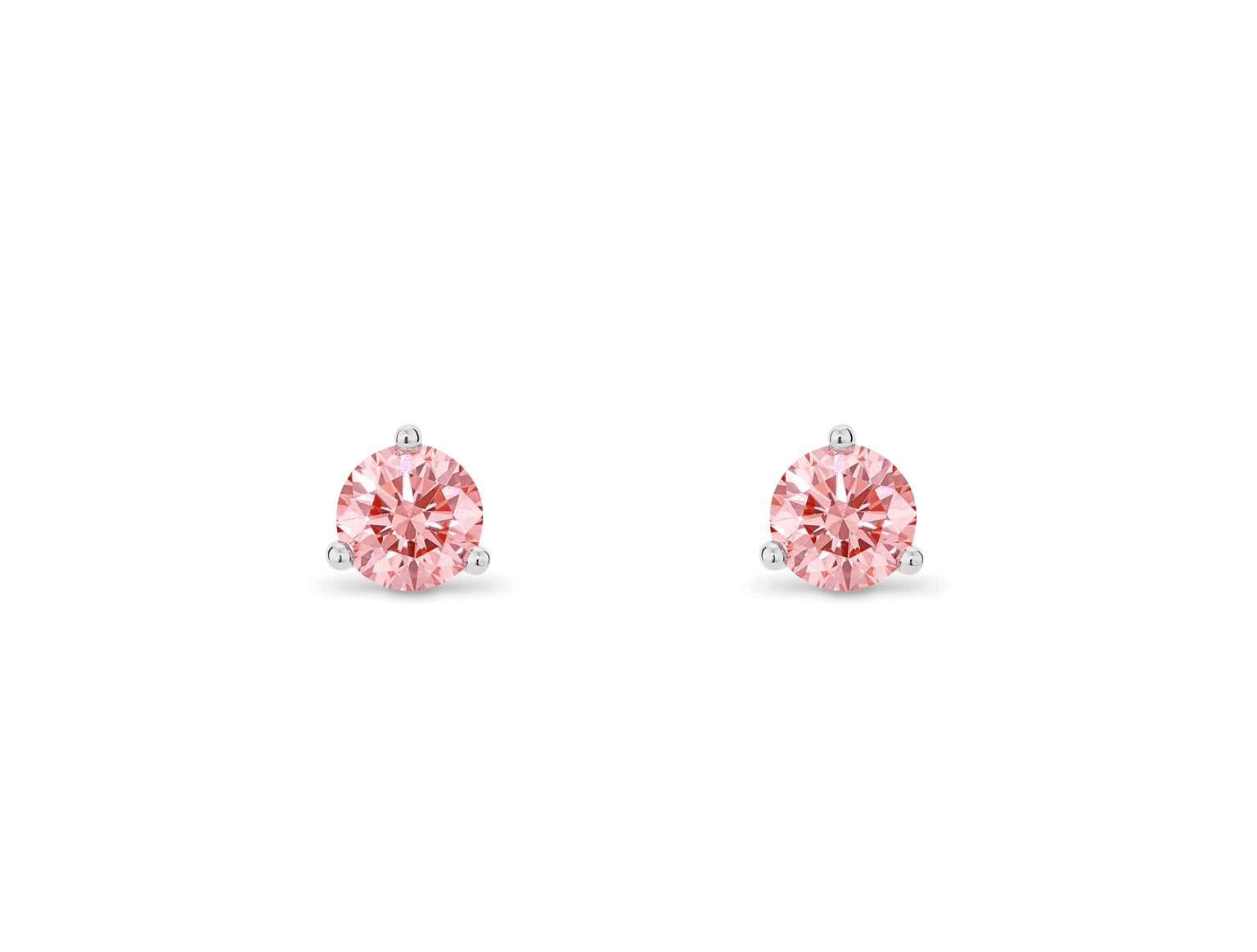 Lab-Grown Diamond ½ct. tw. Round Brilliant Solitaire Studs | Pink
