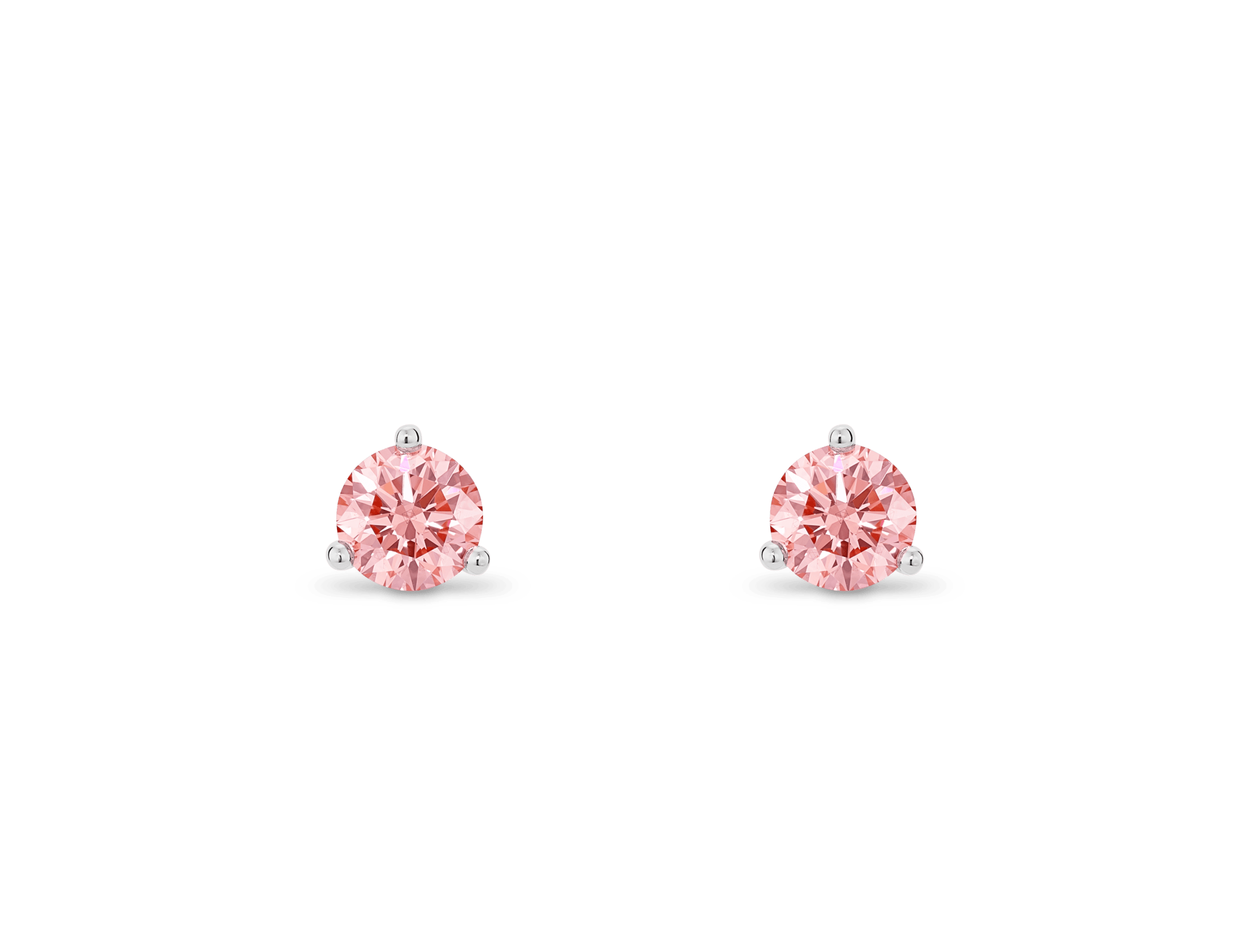 Lab-Grown Diamond ½ct. tw. Round Brilliant Solitaire Studs | Pink - #Lightbox Jewelry#