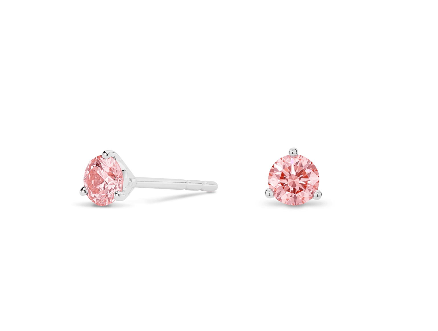 Lab-Grown Diamond ½ct. tw. Round Brilliant Solitaire Studs | Pink
