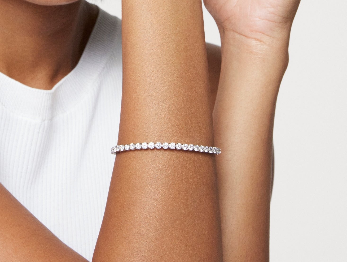 Lab-Grown Diamond Large Tennis Bracelet - G/H color, 7" length | White - #Lightbox Jewelry#